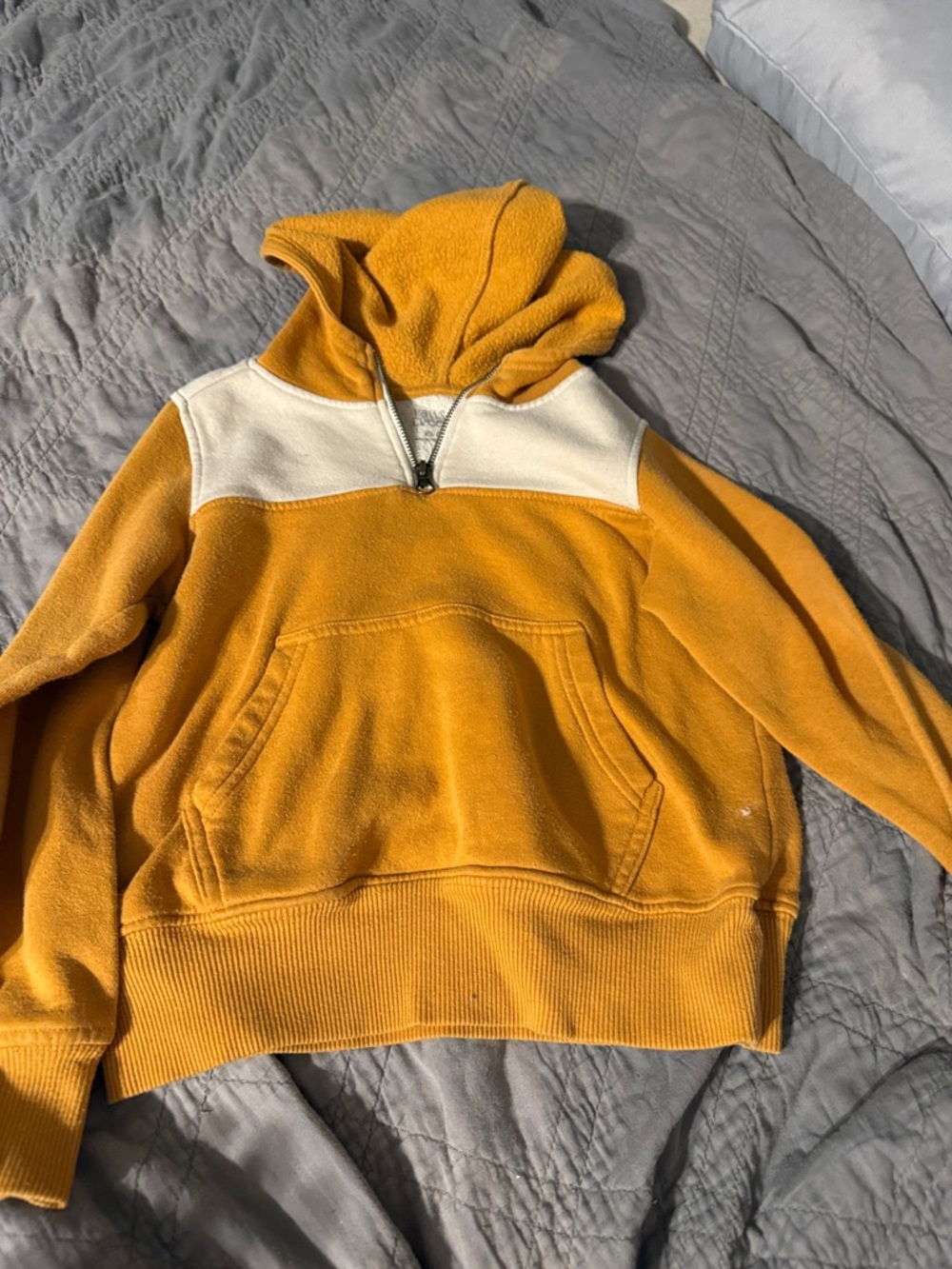 Falls Creek Mustard Yellow and White Pullover Hoodie